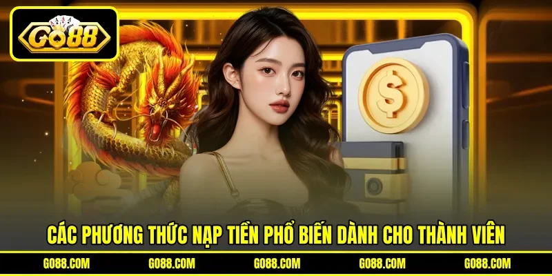 Các phương thức nạp tiền phổ biến dành cho thành viên Các phương thức nạp tiền phổ biến dành cho thành viên