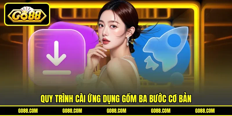 Quy trình cài ứng dụng gồm ba bước cơ bản